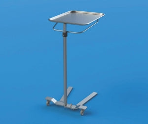 Mac Medical Stainless Steel Mayo Stands - Stainless Steel Mayo Stand, Foot Operated, Single Post, 16" x 21" - MYO-5000