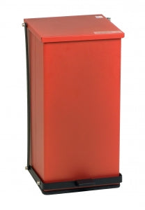 Detecto Step-On Waste Receptacles - Step-On Waste Can, Epoxy Finish, Steel, Red, 48 qt. - P-48R