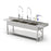 Mac Medical Stationary Pipe Base Processing Sinks - Stationary Processing Sink with Triple Basin, Accessories and Pipe Base - PS2612037-1-1-3-11