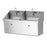 Mac Medical Stainless Steel Surgical Scrub Sinks - Surgical Scrub Sink with Knee Operated Water, Dual Station, 27.5"D x 64"W x 37"H, Infrared Operation, Foot Operated Soap - SS64-IR-FSP