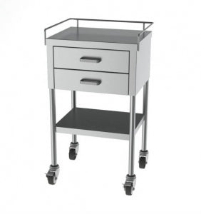 Mac Medical Stainless Steel Utility Tables with Drawers - TABLE, UTILITY, SS, 2 DRWR, 16X20X34 - T0077