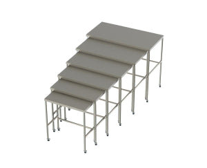 Mac Medical Nested Instrument Tables - Nested Stainless Steel Instrument Table, 48" x 24" x 42" - T0090