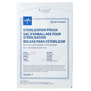 Medline Self-Seal Sterilization Pouches for Steam and Gas Only - Steam and Gas Self-Seal Sterilization Pouch, 12" x 18" - MPP100558GS