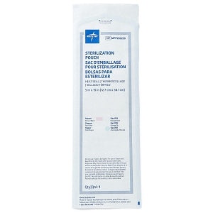 Medline Steam and Gas Instrument Sterilization Pouches - Steam and Gas Heat Seal Sterilization Pouch, 5" x 15" - MPP200250