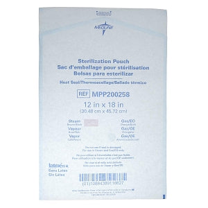 Medline Steam and Gas Instrument Sterilization Pouches - Steam and Gas Heat Seal Sterilization Pouch, 12" x 18" - MPP200258