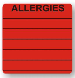 Laguna Coast Associati Nursing Labels - LABEL, ALLERGY RED - MR204-K