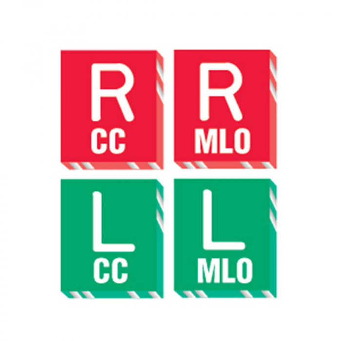 X-Ray Marker - Abbreviated Right And Left "Cc" And "Mlo" Colors: Red And Green Material: Polycarbonate Dimensions: 1-1/16" X 1-3/16" X 1/8" 4 / Set