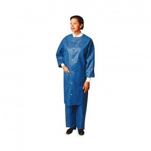 Precept Medical Precept Heavyweight Lab Coats - DBM-LABCOAT, BLUE POLY PPE SZ LRG - 1249L