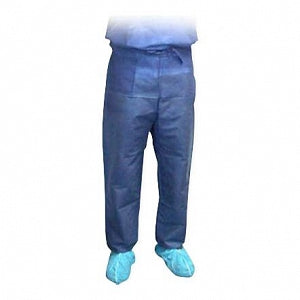 Precept Medical Scrub Pants - Disposable Two-Pocket Drawstring-Waist Scrub Pants, Blue, Size M - 1518M