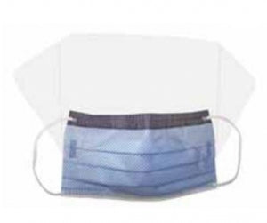 Precept Medical FluidGard Procedure Mask w / Ext Shield - Mask with Fluid Shield and Loops - 15310