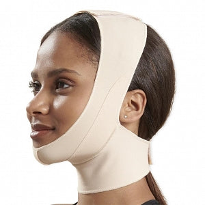 Marena Group Post-Surgical Facial Compression Masks - Post-Surgical Facial Compression Mask, Minimal Coverage with Mid-Neck Coverage, Chin Strap, Black, Size M - FM100-B