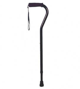 Mercer County Rehab Cane - Cane with Offset Handle, Adjustable, Black - M121-019B