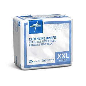 Medline Cloth-Like Adult Incontinence Briefs - Clothlike Adult Incontinence Briefs, Size 2XL, for Waist Size 60"-69" - FITBASICXXL