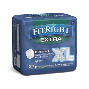 Medline FitRight Extra-Protective Underwear - FitRight Extra Protective Underwear, Size XL, for Waist Size 56"-68" - MSC13600A