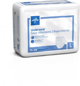 Medline Extra Protective Disposable Underwear - Extra Protective Disposable Underwear, Size L, 40"-56" - MSC14505A