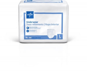 Medline Extra Protective Disposable Underwear - Extra Protective Disposable Underwear, Size L, 40"-56" - MSC14505A