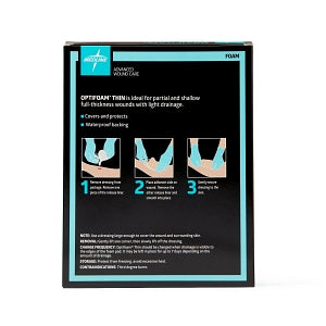 Medline Optifoam Thin Self-Adhesive Foam Dressing - Optifoam Thin Adhesive Foam Dressing, 4" x 4", in Educational Packaging - MSC1544EP