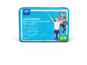 Medline Youth Protective Underwear - DryTime Disposable Protective Youth Underwear, Size Youth S / M (40-70 lb.) - MSC23001A