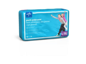 Medline Youth Protective Underwear - DryTime Disposable Protective Youth Underwear, Size Youth L / XL (60-125 lb.) - MSC23003A