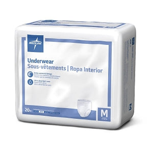Medline Protection Plus Classic Adult Underwear - Protection Plus Classic Protective Underwear, Size M, for Waist Size 28"-40" - MSC23005