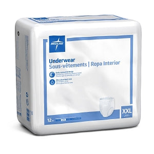 Medline Protection Plus Classic Adult Underwear - Protection Plus Classic Protective Underwear, Size 2XL, for Waist Size 68"-80" - MSC23700