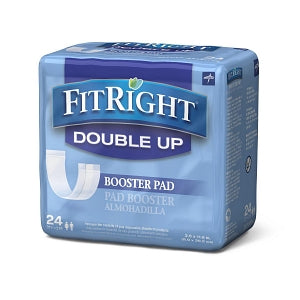 Medline FitRight Double Up Thin Incontinence Booster Pads - Double Up Thin Liner Diapers for Incontinence, 3.5" x 11.5" - MSC326015