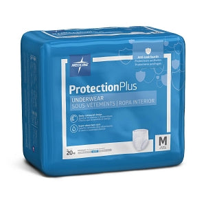 Medline Protection Plus Superabsorbent Adult Underwear - Protection Plus Super Protective Adult Underwear, Size M, for Waist Size 28"-40" - MSC33005