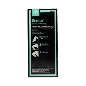 Medline Gentac Silicone Island Dressings - Silicone Adhesive Island Wound Dressing, 4" x 10", 2" x 8" Pad Size - MSC33410