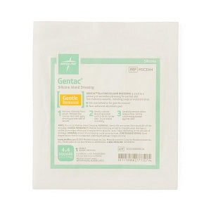 Medline Gentac Silicone Island Dressings - Silicone Adhesive Island Wound Dressing, 4" x 4", 2-1/2" x 2-1/2" Pad Size - MSC3344