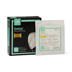 Medline Gentac Silicone Island Dressings - Silicone Adhesive Island Wound Dressing, 4" x 4", 2-1/2" x 2-1/2" Pad Size - MSC3344