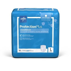 Medline Protection Plus Superabsorbent Adult Underwear - Protection Plus Super Protective Adult Underwear, Size L, for Waist Size 40"-56" - MSC33505