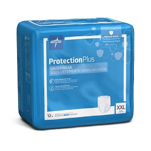 Medline Protection Plus Superabsorbent Adult Underwear - Protection Plus Super Protective Adult Underwear, Size 2XL, for Waist Size 68"-80" - MSC33700