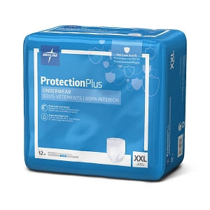 Medline Protection Plus Superabsorbent Adult Underwear - Protection Plus Super Protective Adult Underwear, Size 2XL, for Waist Size 68"-80" - MSC33700