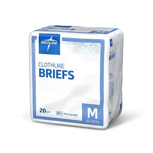 Medline Ultra Absorbent Briefs - Clothlike Ultra Absorbent Adult Incontinence Briefs, Size M, for Waist Size 32"-42" - MSC404MD