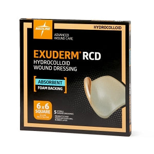 Medline Exuderm RCD Hydrocolloid Wound Dressings - Exuderm RCD Hydrocolloid Wound Dressing, 6" x 6" - MSC5225