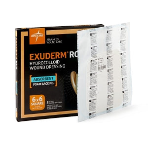 Medline Exuderm RCD Hydrocolloid Wound Dressings - Exuderm RCD Hydrocolloid Wound Dressing, 6" x 6" - MSC5225