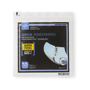 Medline Qwick Nonadhesive Wound Dressings with Aquaconductive Technology - Qwick Nonadhesive Dressing with Aquaconductive Technology, 4.25" x 4" - MSC5844F