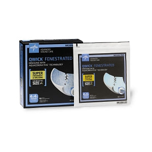 Medline Qwick Nonadhesive Wound Dressings with Aquaconductive Technology - Qwick Fenestrated Nonadhesive Dressing with Aquaconductive Technology, 4.25" x 4" - MSC5844F