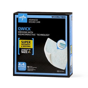 Medline Qwick Nonadhesive Wound Dressings with Aquaconductive Technology - Qwick Nonadhesive Dressing with Aquaconductive Technology, 4.25" x 4" - MSC5844