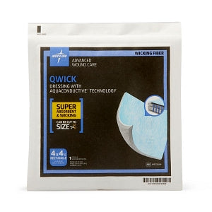 Medline Qwick Nonadhesive Wound Dressings with Aquaconductive Technology - Qwick Nonadhesive Dressing with Aquaconductive Technology, 4.25" x 4" - MSC5844