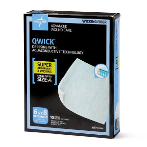 Medline Qwick Nonadhesive Wound Dressings with Aquaconductive Technology - Qwick Nonadhesive Dressing with Aquaconductive Technology, 6.125" x 8" - MSC5868