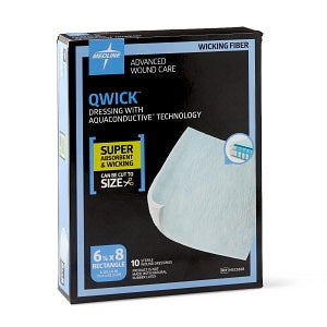 Medline Qwick Nonadhesive Wound Dressings with Aquaconductive Technology - Qwick Nonadhesive Dressing with Aquaconductive Technology, 6.125" x 8" - MSC5868