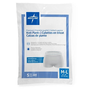 Medline Premium Knit Incontinence Underpants - Premium Knit Incontinence Underpants, Size M / L, for Waist Size 20"-60" - MSC86300