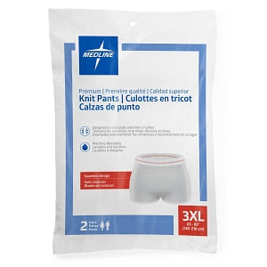 Medline Premium Knit Incontinence Underpants - Premium Knit Mesh Incontinence Underpants, Size 3XL, for Waist Size 65"-85" - MSC86700