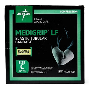 Medline MEDIGRIP Elastic Tubular Support Bandages - MEDIGRIP Elastic Tubular Support Bandage for Adult Hands, Arms or Legs, Size C, 2-5/8" W (6.67 cm) x 11 yd. - MSC9502LF