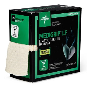 Medline MEDIGRIP Elastic Tubular Support Bandages - MEDIGRIP Elastic Tubular Support Bandage for Adult Hands, Arms or Legs, Size C, 2-5/8" W (6.67 cm) x 11 yd. - MSC9502LF