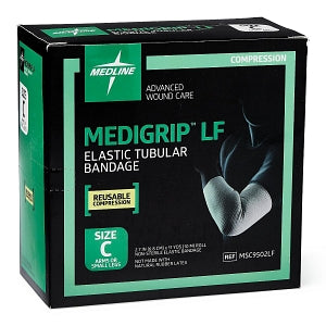 Medline MEDIGRIP Elastic Tubular Support Bandages - MEDIGRIP Elastic Tubular Support Bandage for Adult Hands, Arms or Legs, Size C, 2-5/8" W (6.67 cm) x 11 yd. - MSC9502LF