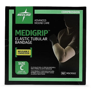 Medline Medigrip Elastic Tubular Support Bandage - MEDIGRIP Elasticated Tubular Support Bandage, Size C: 2-5/8"W (6.8 cm) for Adult Hands, Arms or Legs - MSC9502