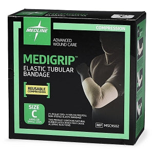 Medline Medigrip Elastic Tubular Support Bandage - MEDIGRIP Elasticated Tubular Support Bandage, Size C: 2-5/8"W (6.8 cm) for Adult Hands, Arms or Legs - MSC9502