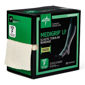 Medline MEDIGRIP Elastic Tubular Support Bandages - MEDIGRIP Elastic Tubular Support Bandage for Large Knees or Thighs, Size F, 4" W (10.16 cm) x 1 yd. - MSC9505LF